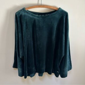 Elegant Teal Velvet Women's Top